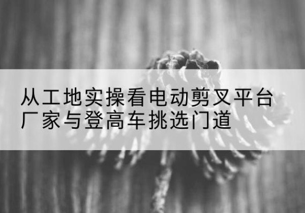 黎平电动剪叉升降平台厂家-从工地实操看电动剪叉平台厂家与登高车挑选门道