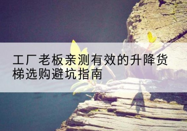 黎平升降货梯怎么选-工厂老板亲测有效的升降货梯选购避坑指南